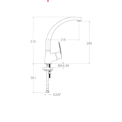 Mitigeur evier cuisine bac haut valmy cartouche C2