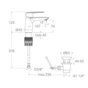 Mitigeur Valmy lavabo cartouche C3 